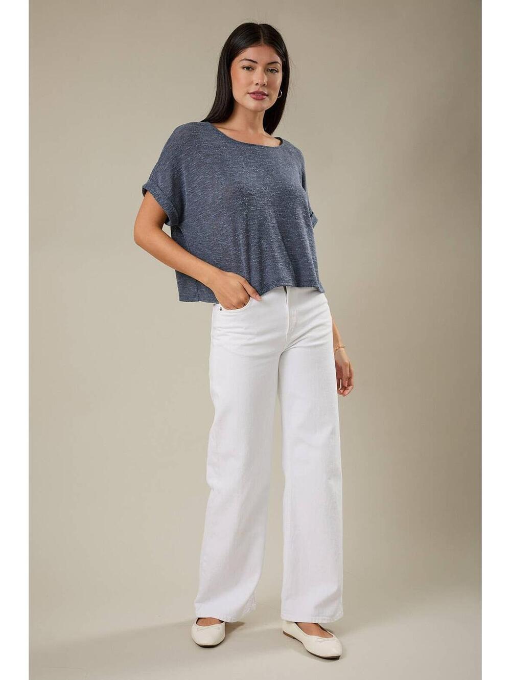 Easy Fit Folded Sleeve Top